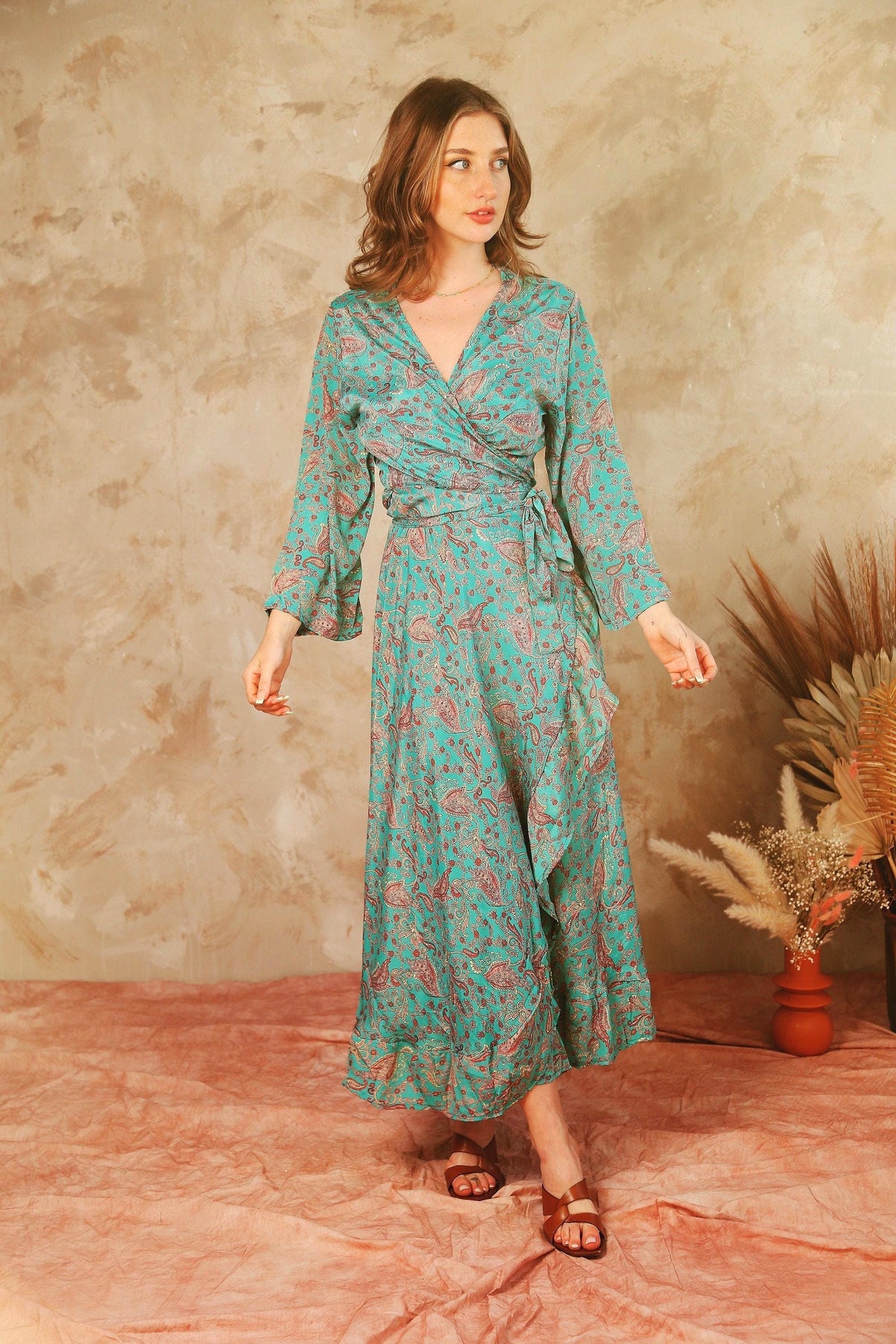 Valen Floral Wrap Midi Dress — view 4
