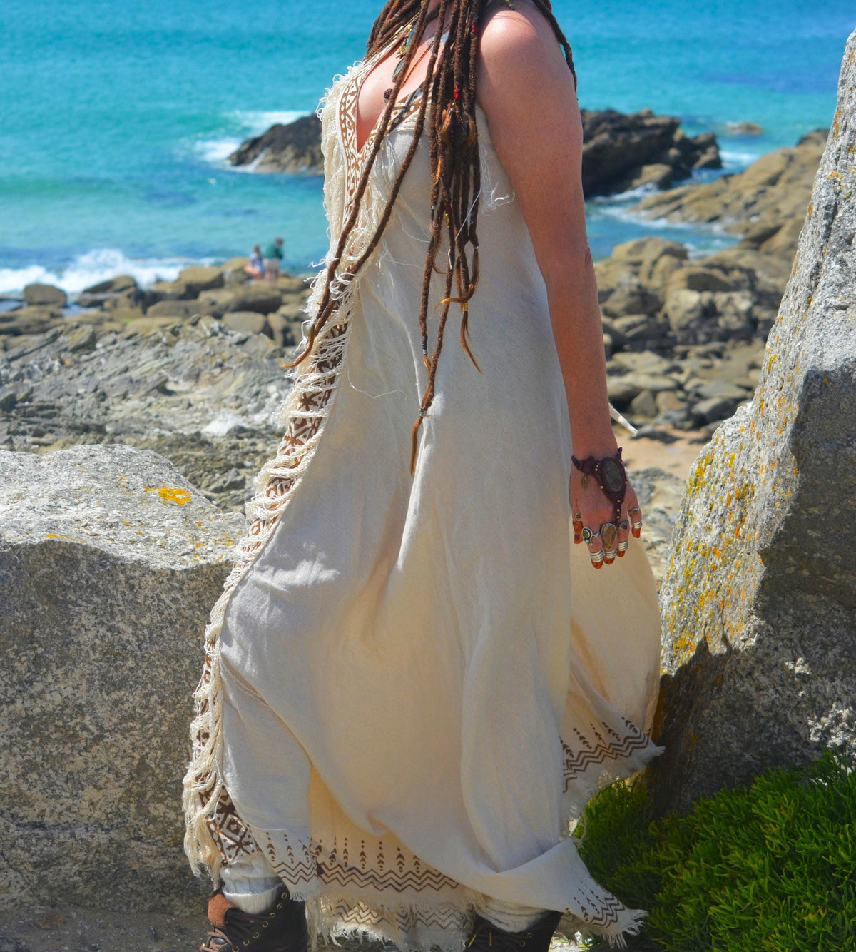 Mila Block-Print Cotton Maxi Dress — view 5