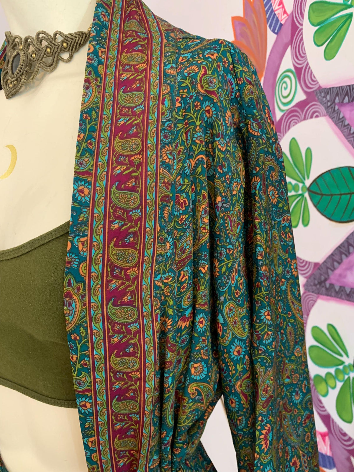 Vivi Blue Midi Kimono — view 4