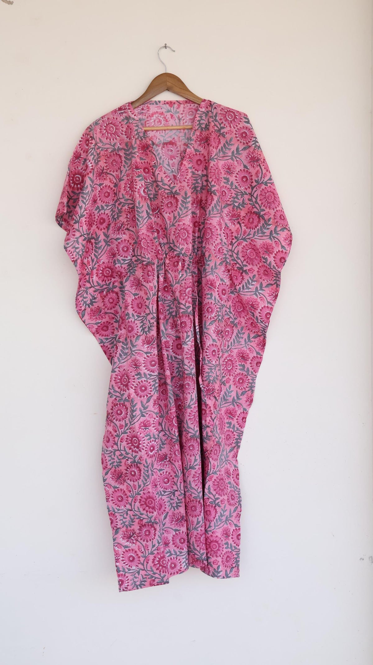 Xena Floral Cotton Kaftan Maxi Dress — view 4