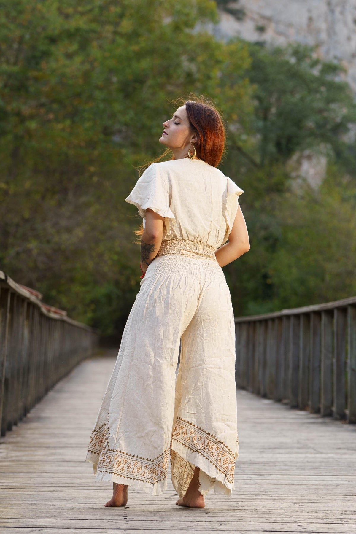 Ottilie Block-Print Cotton Pants — view 5