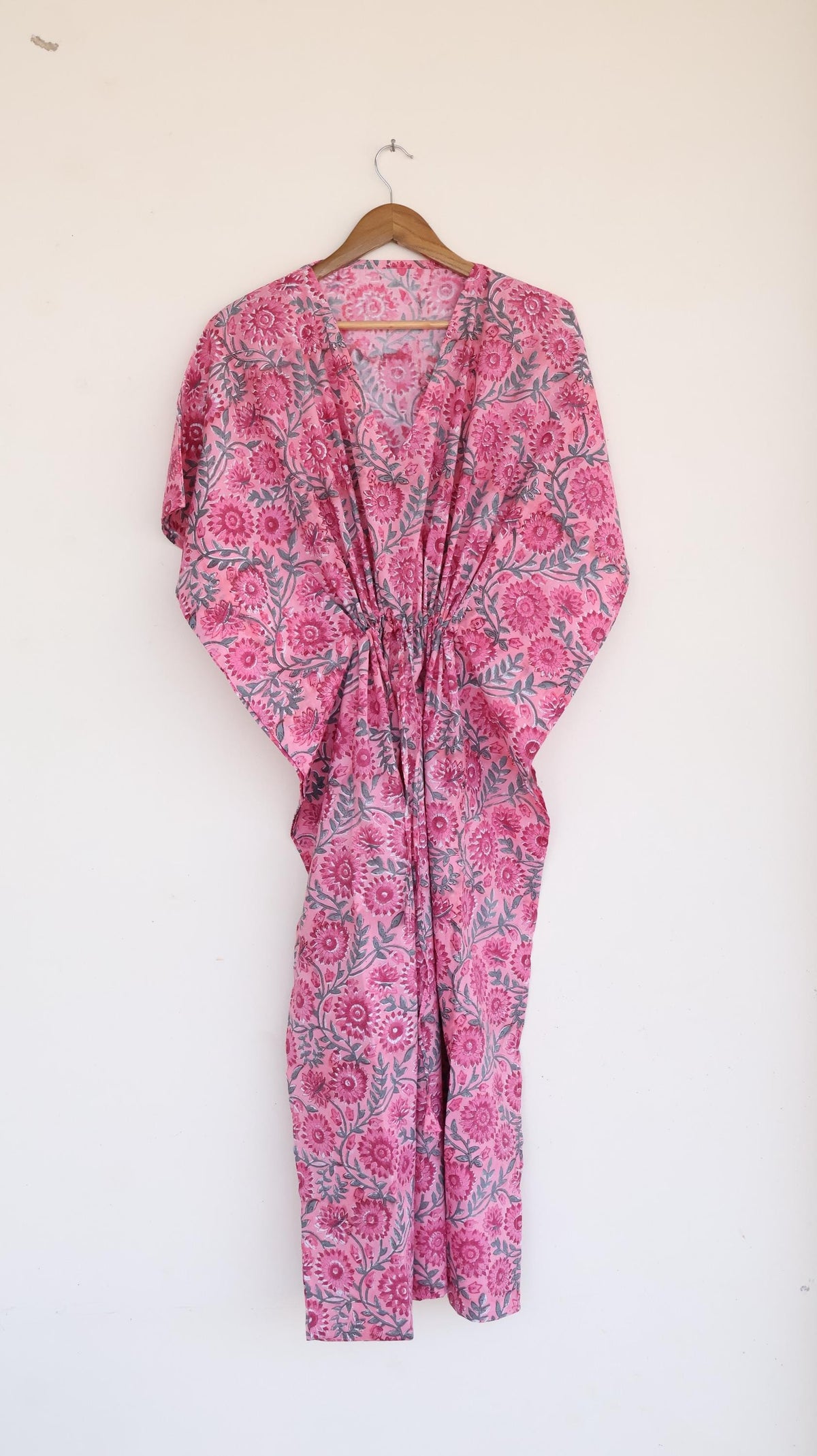 Xena Floral Cotton Kaftan Maxi Dress — view 6