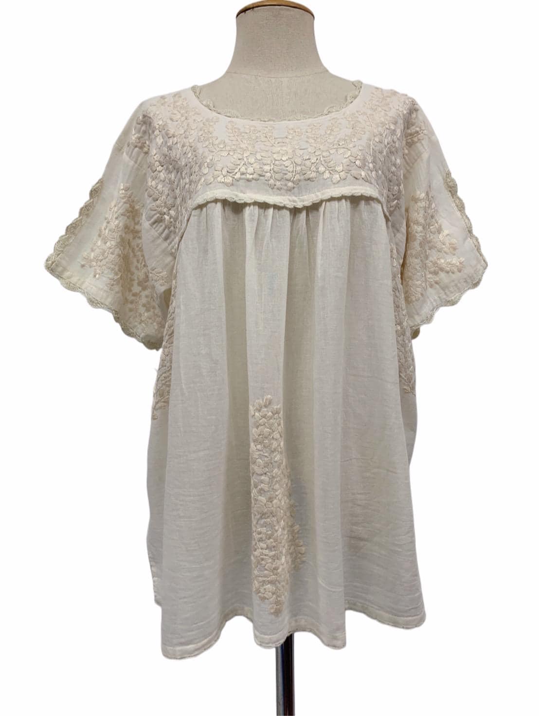 Belle Beige Cotton Blouse — view 2