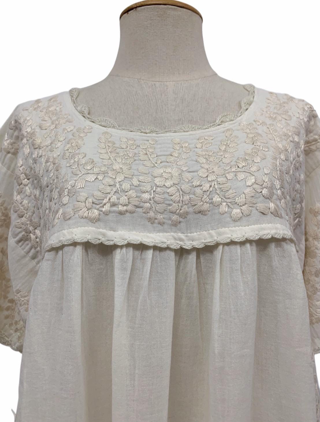 Belle Beige Cotton Blouse — view 4