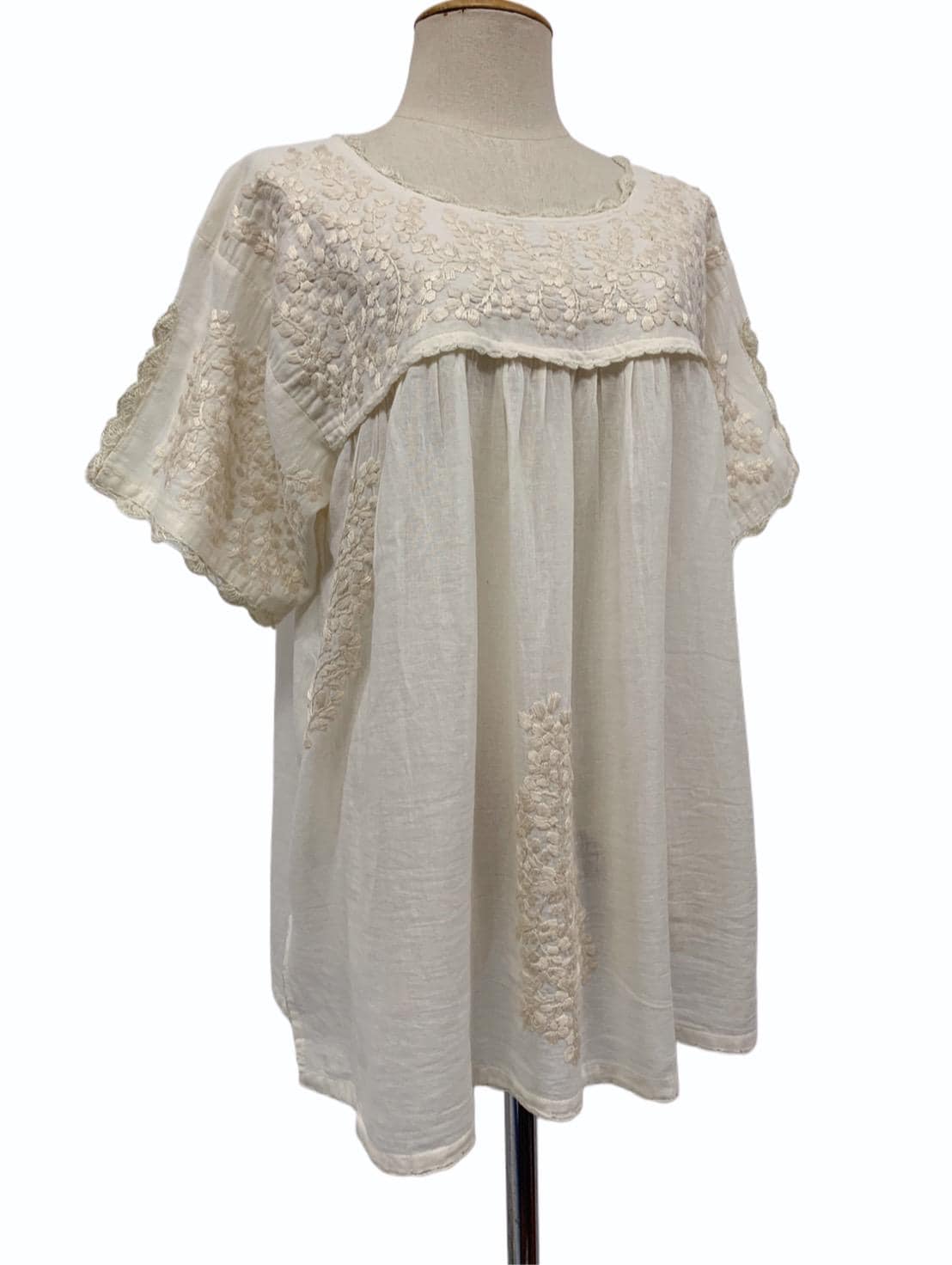 Belle Beige Cotton Blouse — Hippie Chick