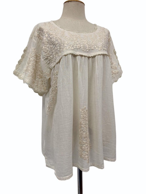 Belle Beige Cotton Blouse — Hippie Chick