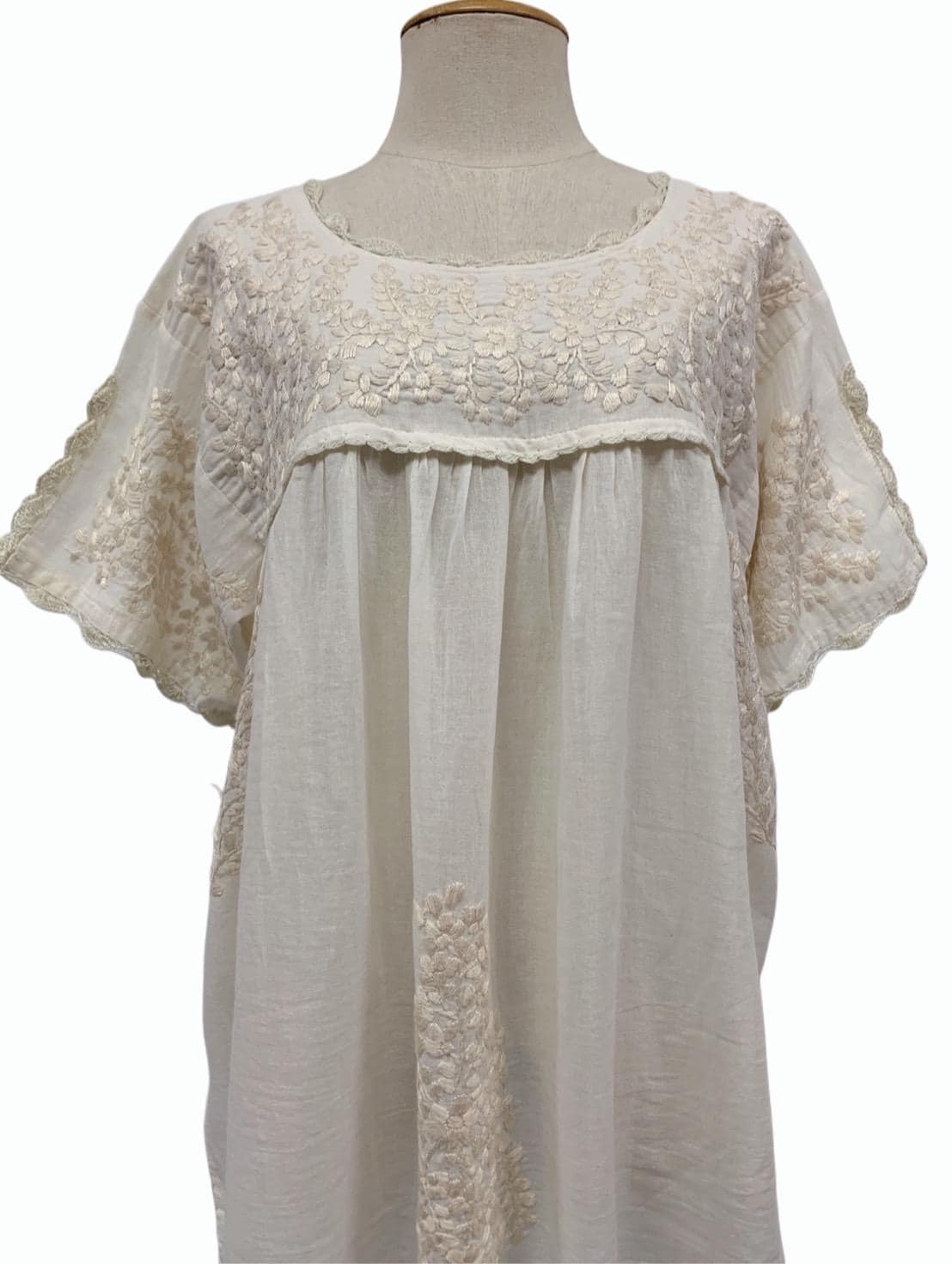 Belle Beige Cotton Blouse — view 3