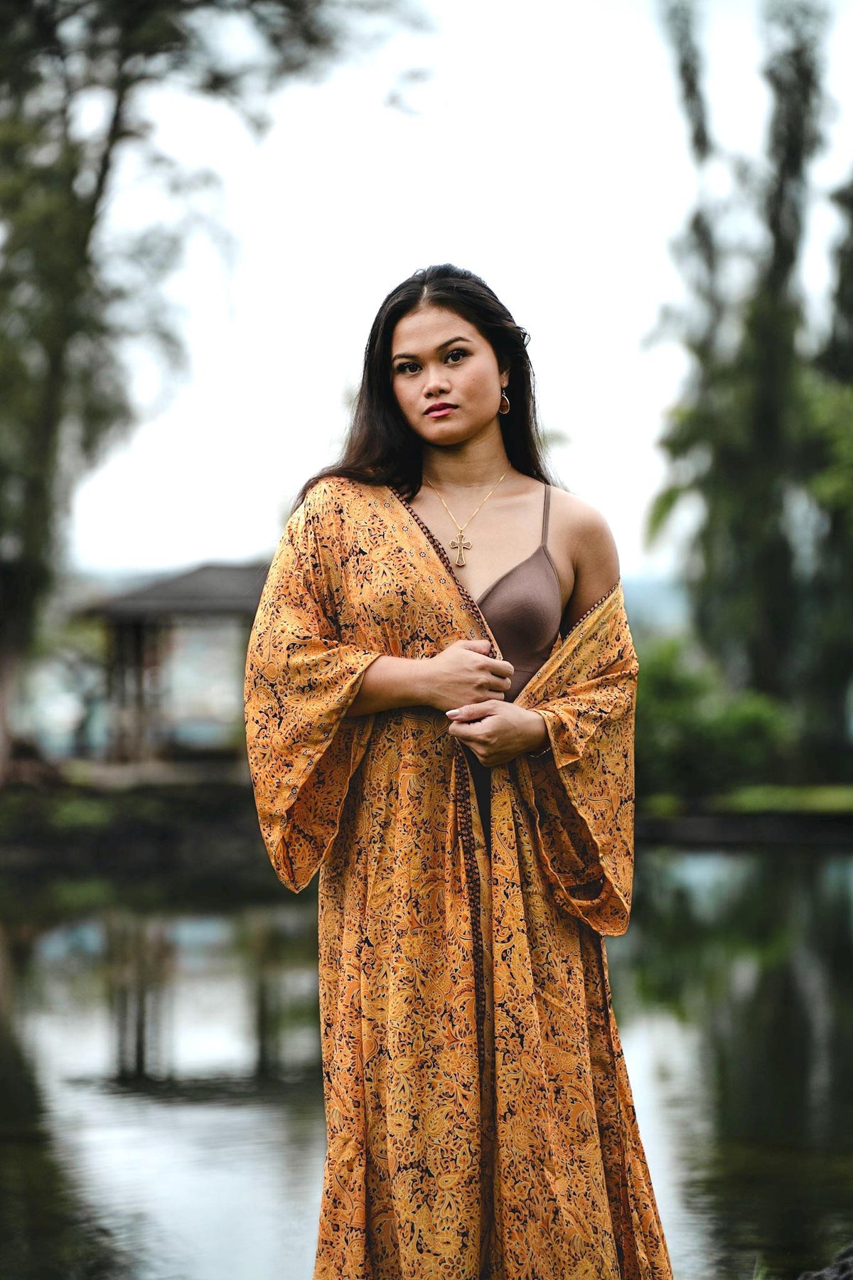 Pearl Orange Kimono — view 2