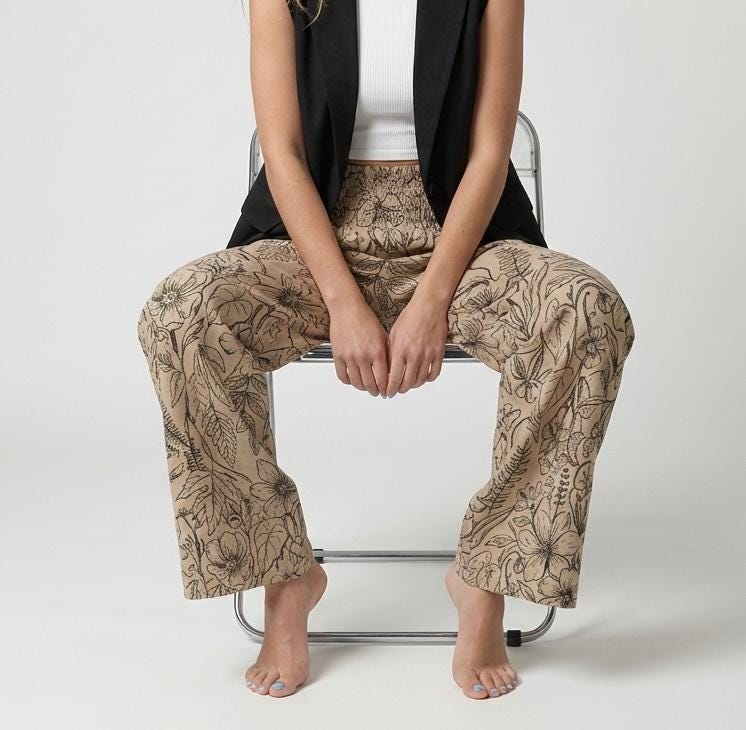 Dahlia Botanical Linen Pants — view 4