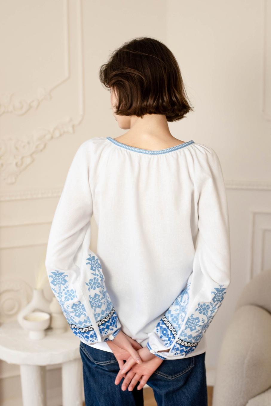 Zelda Blue Cotton Blouse — view 4