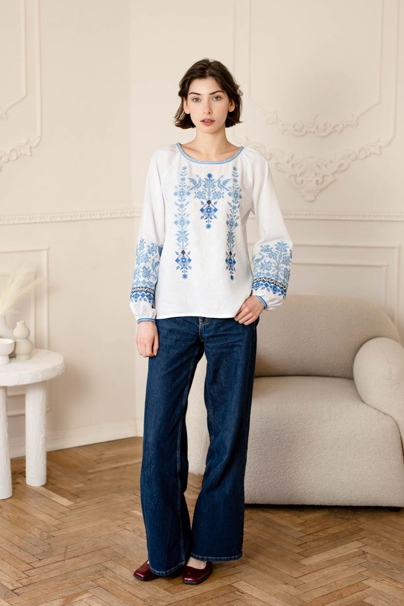Zelda Blue Cotton Blouse — view 2
