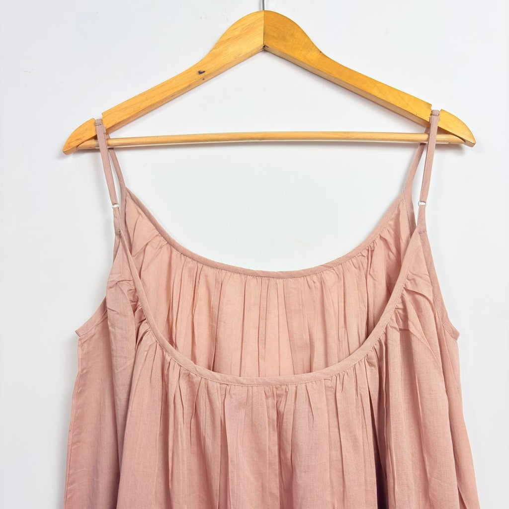 Flora Peach Cotton Maxi Dress — view 5