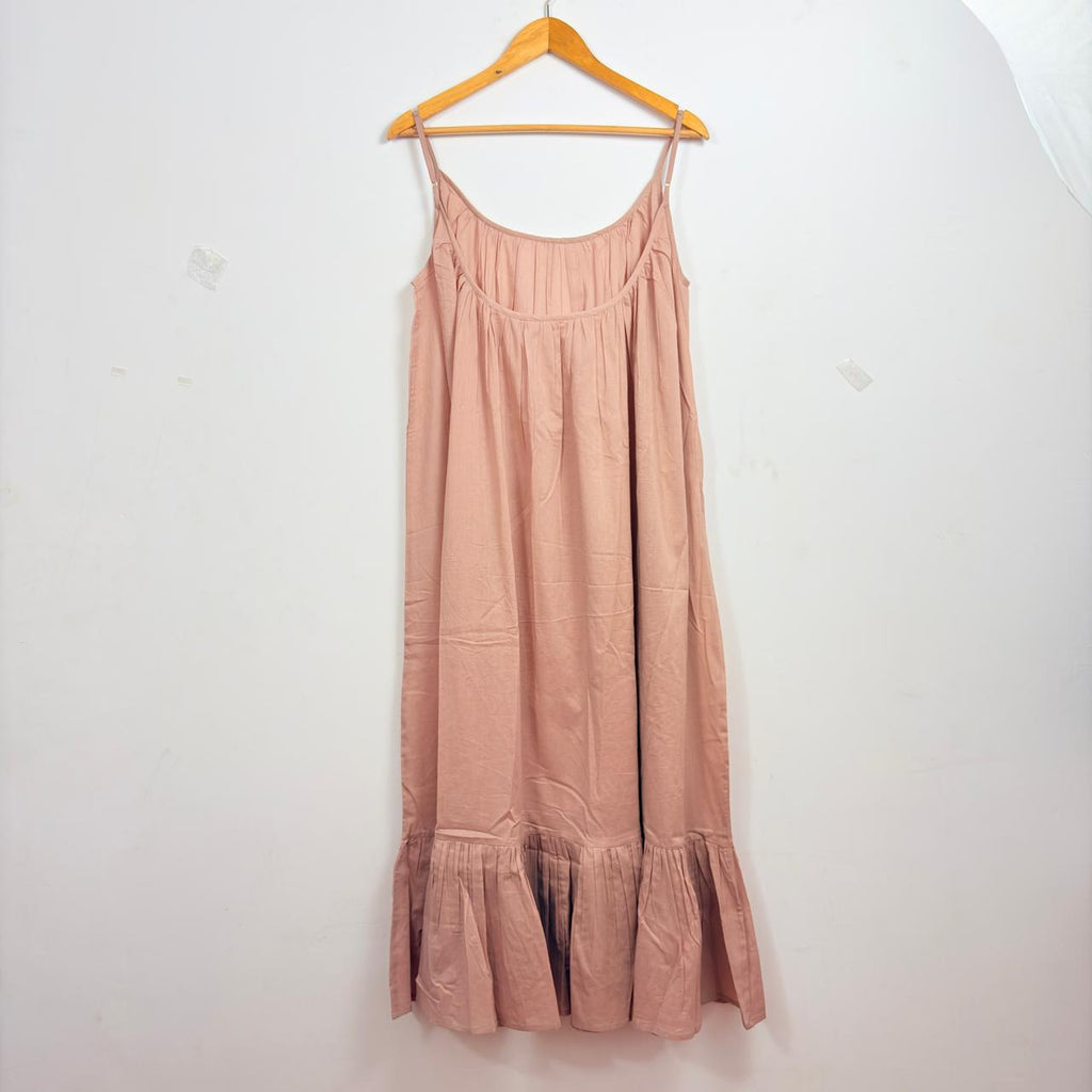 Flora Peach Cotton Maxi Dress — view 3