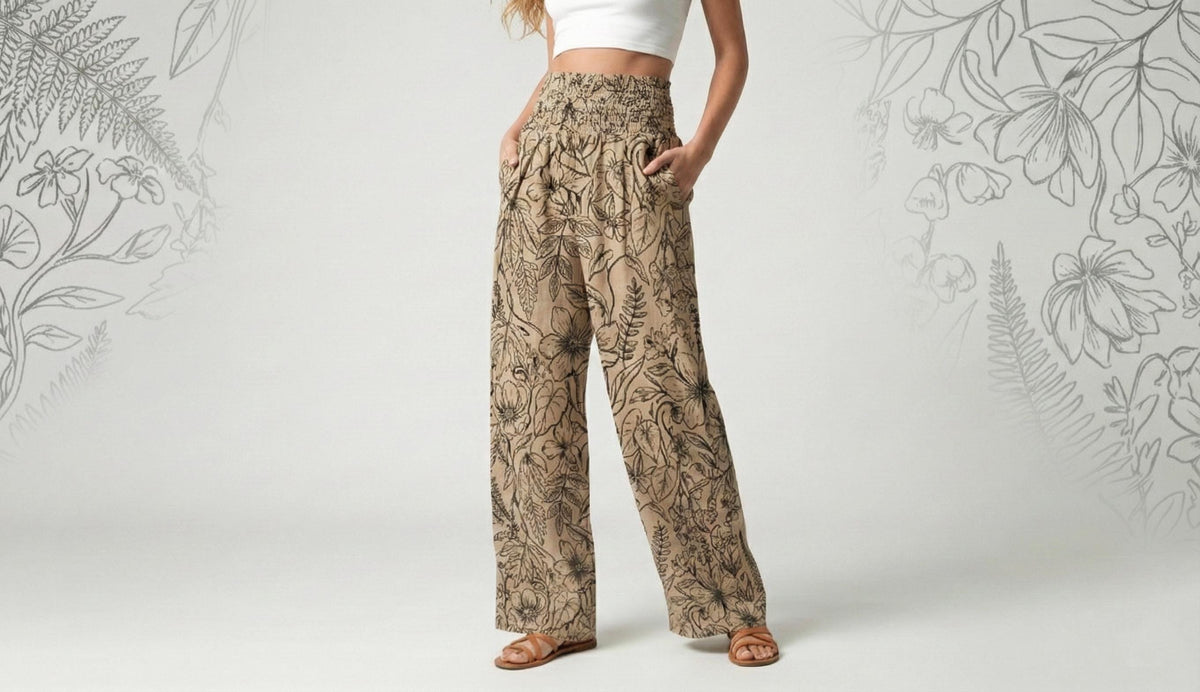 Dahlia Botanical Linen Pants — view 3