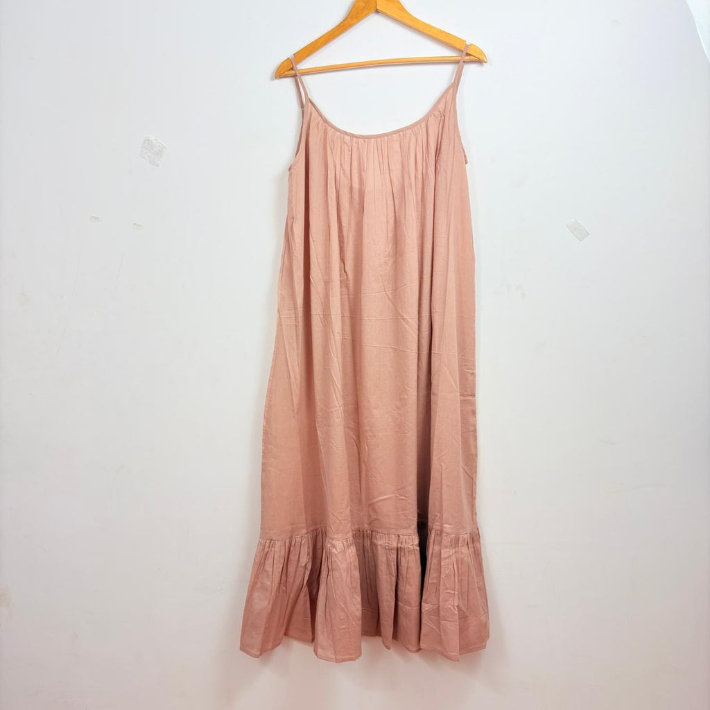 Flora Peach Cotton Maxi Dress — view 2