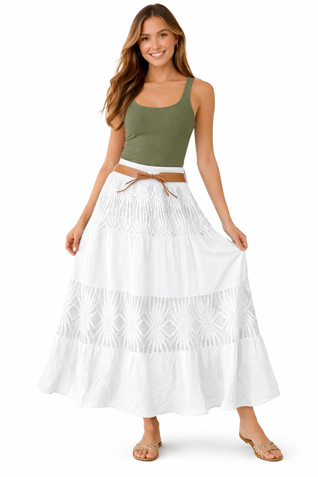 Della Burgundy Lace Maxi Skirt — view 2