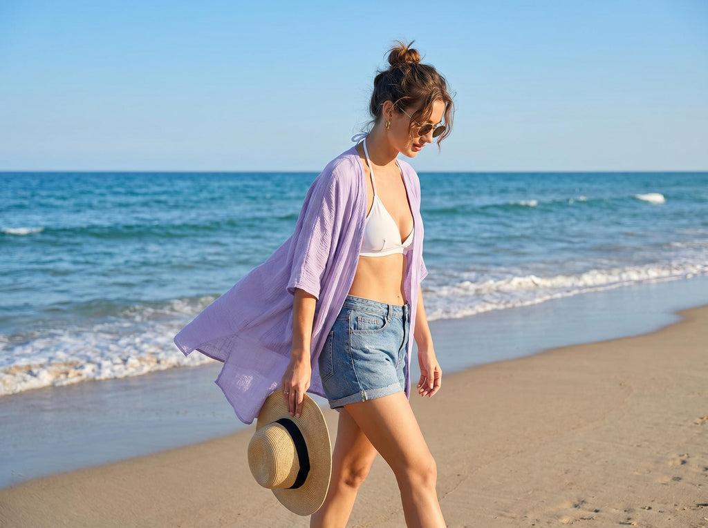 Lena Black Linen Kimono — view 3