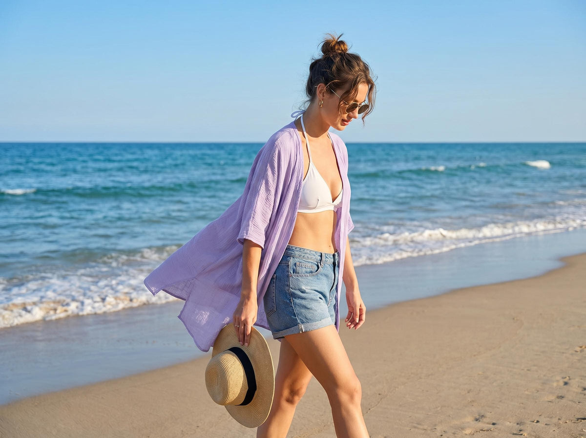 Lena Black Linen Kimono — view 3