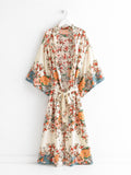 Yvette Floral Satin Kimono — Hippie Chick