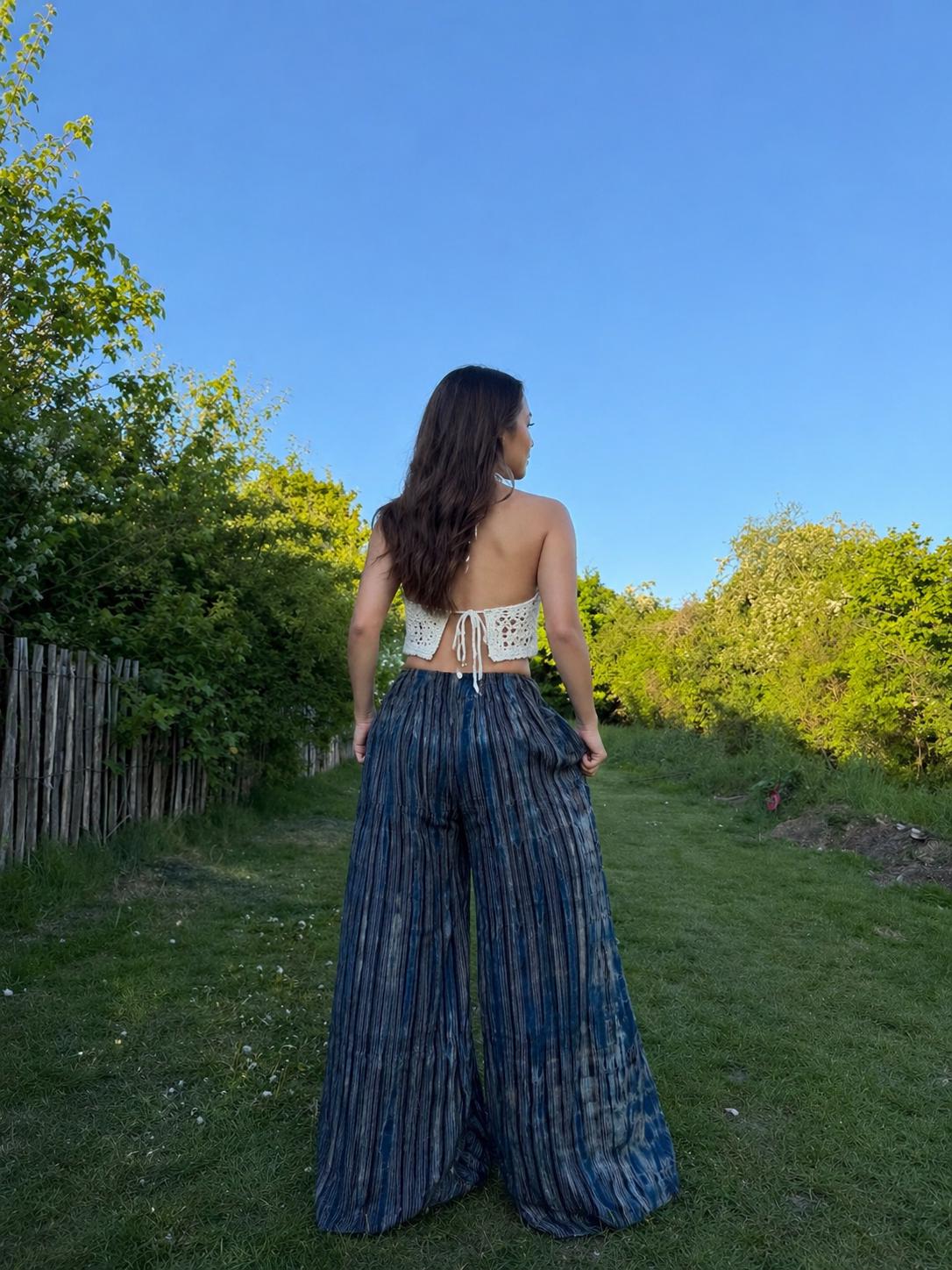 Fleur Navy Tie-Dye Pants — view 2