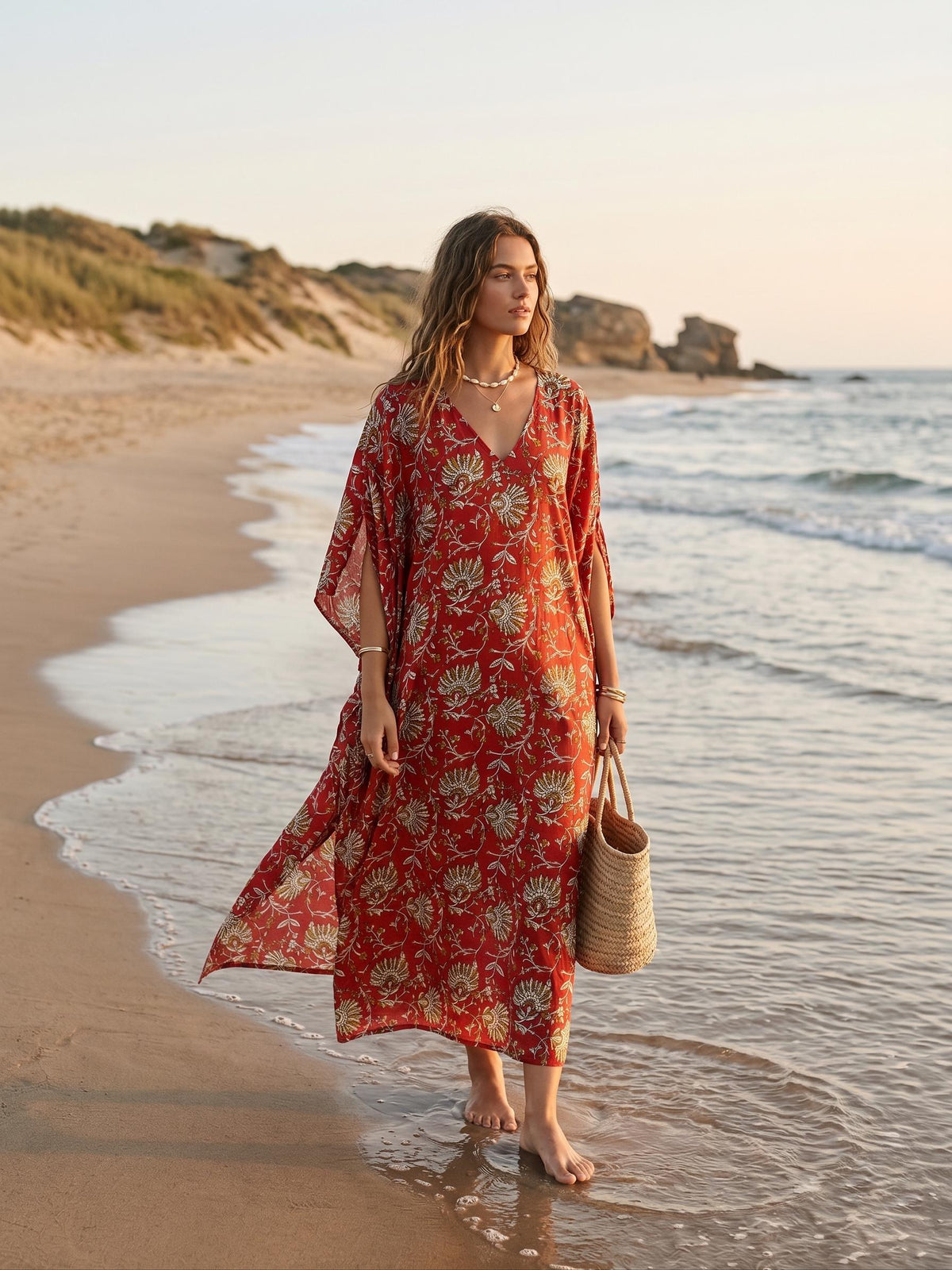 Inez Floral Kaftan Maxi Dress — view 3