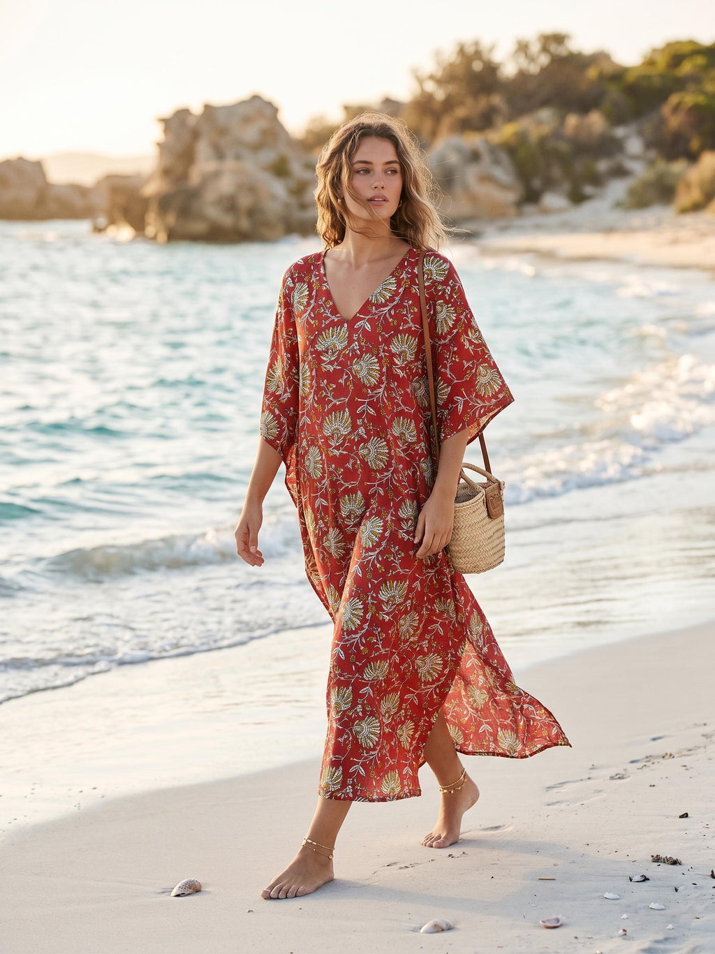 Inez Floral Kaftan Maxi Dress — view 5