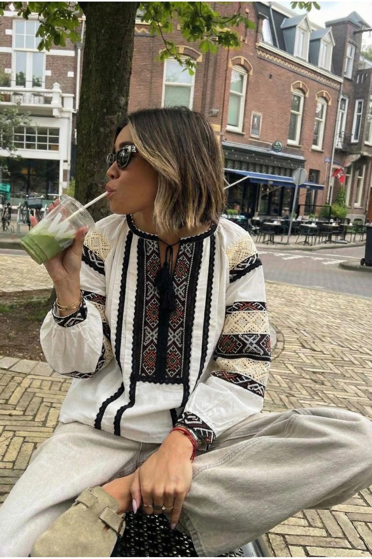Piper Black Lace Blouse — view 3