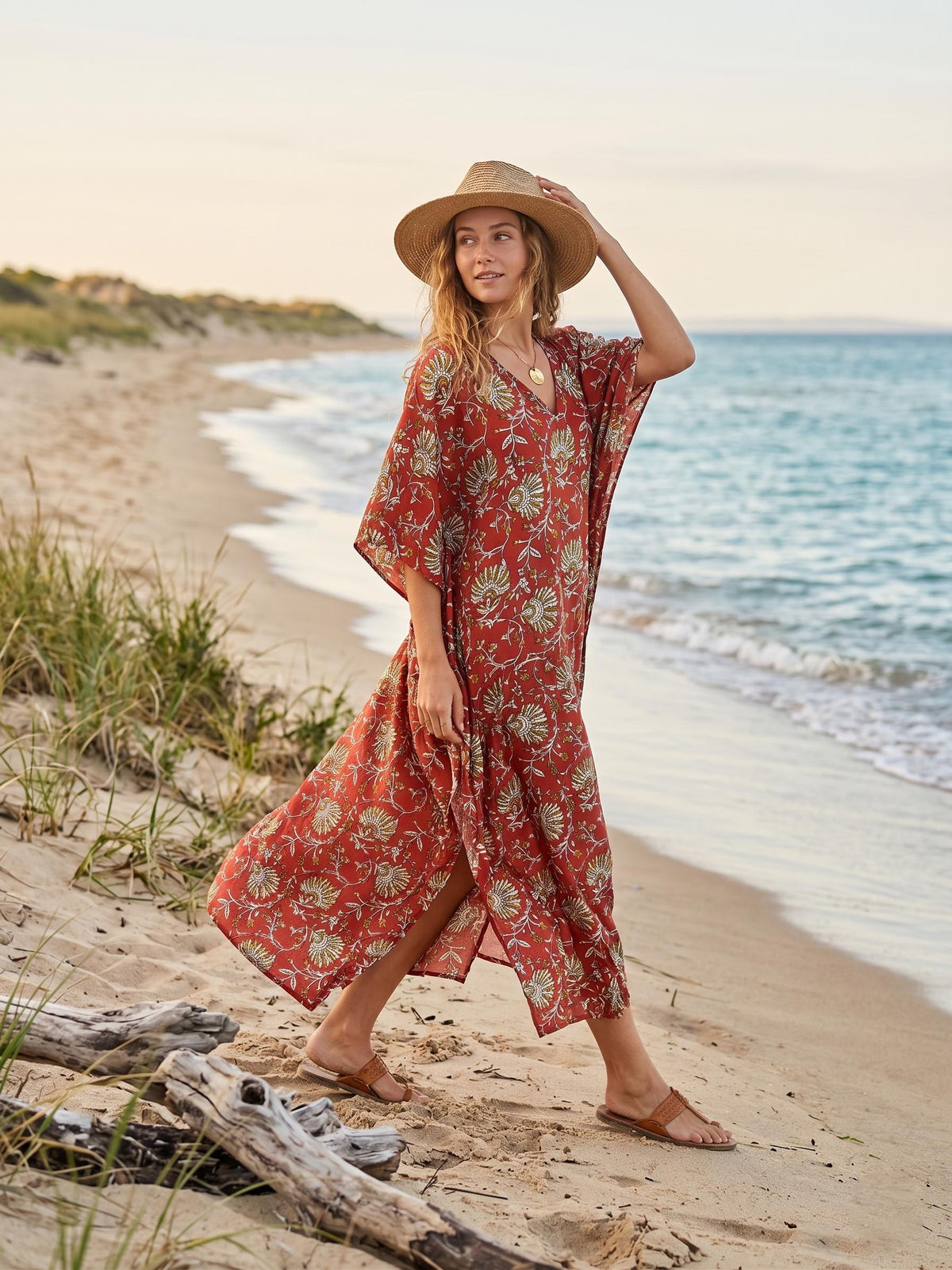 Inez Floral Kaftan Maxi Dress — view 2