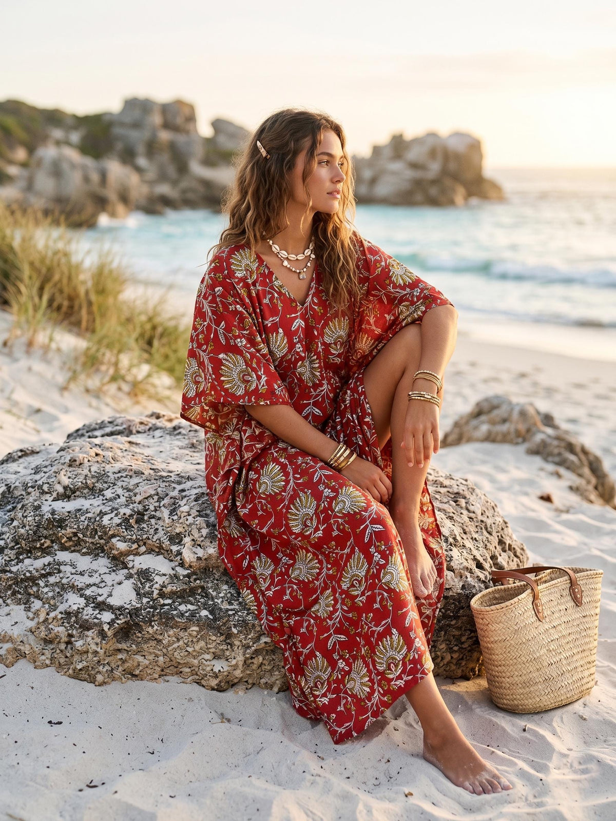 Inez Floral Kaftan Maxi Dress — view 4