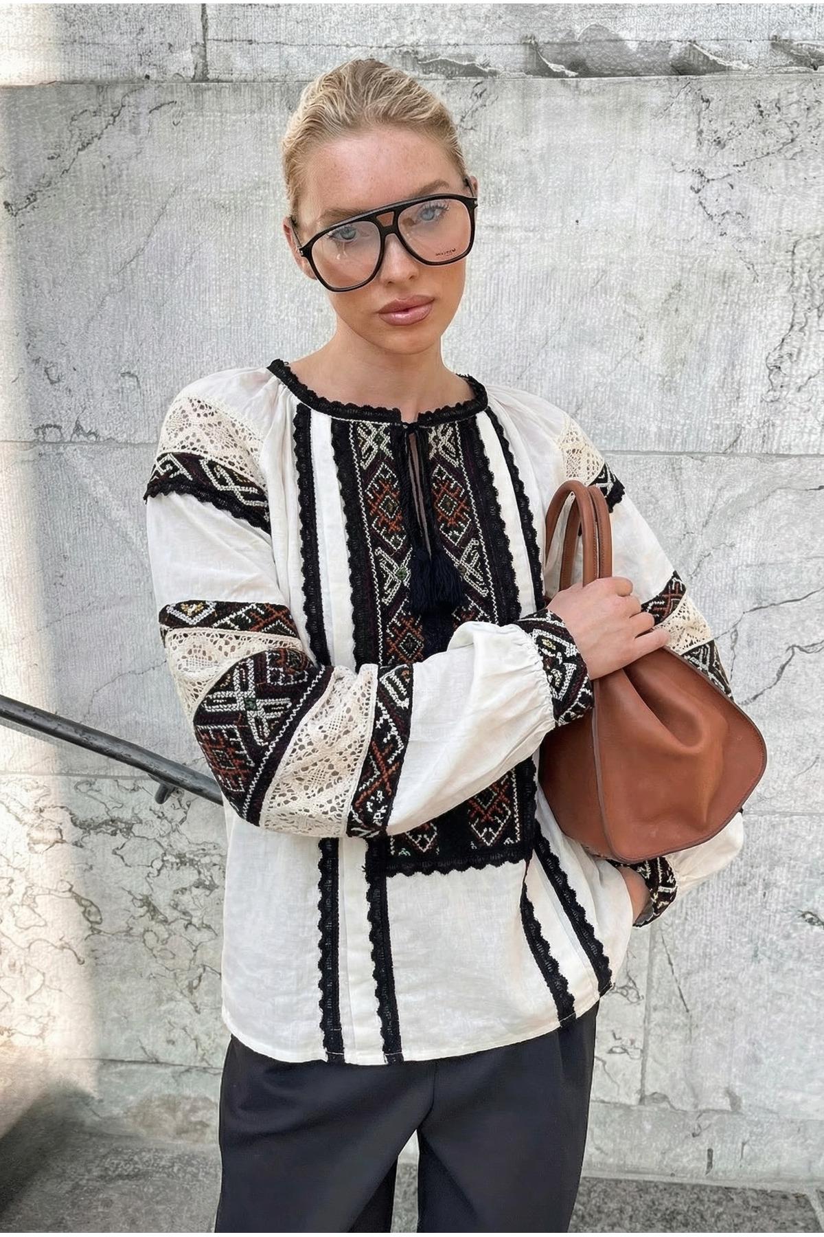 Piper Black Lace Blouse — view 4
