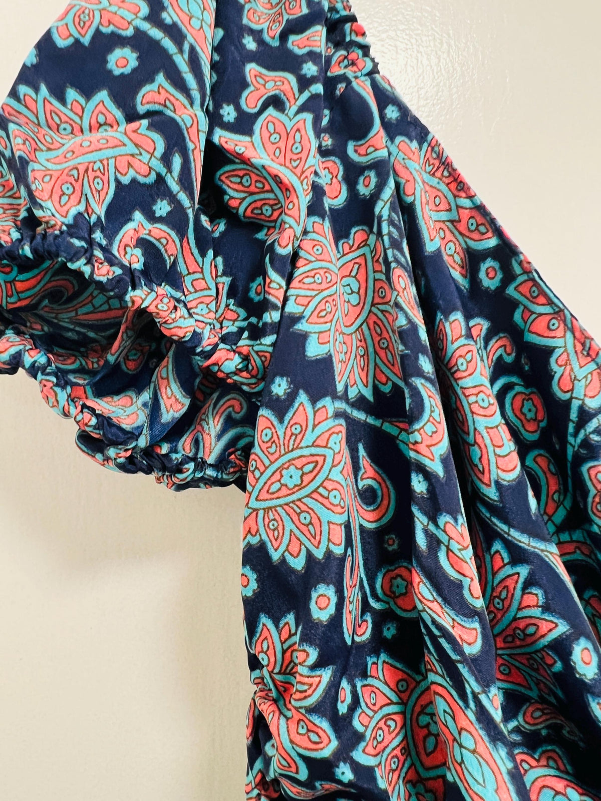 Nina Paisley Smocked Blouse — view 3