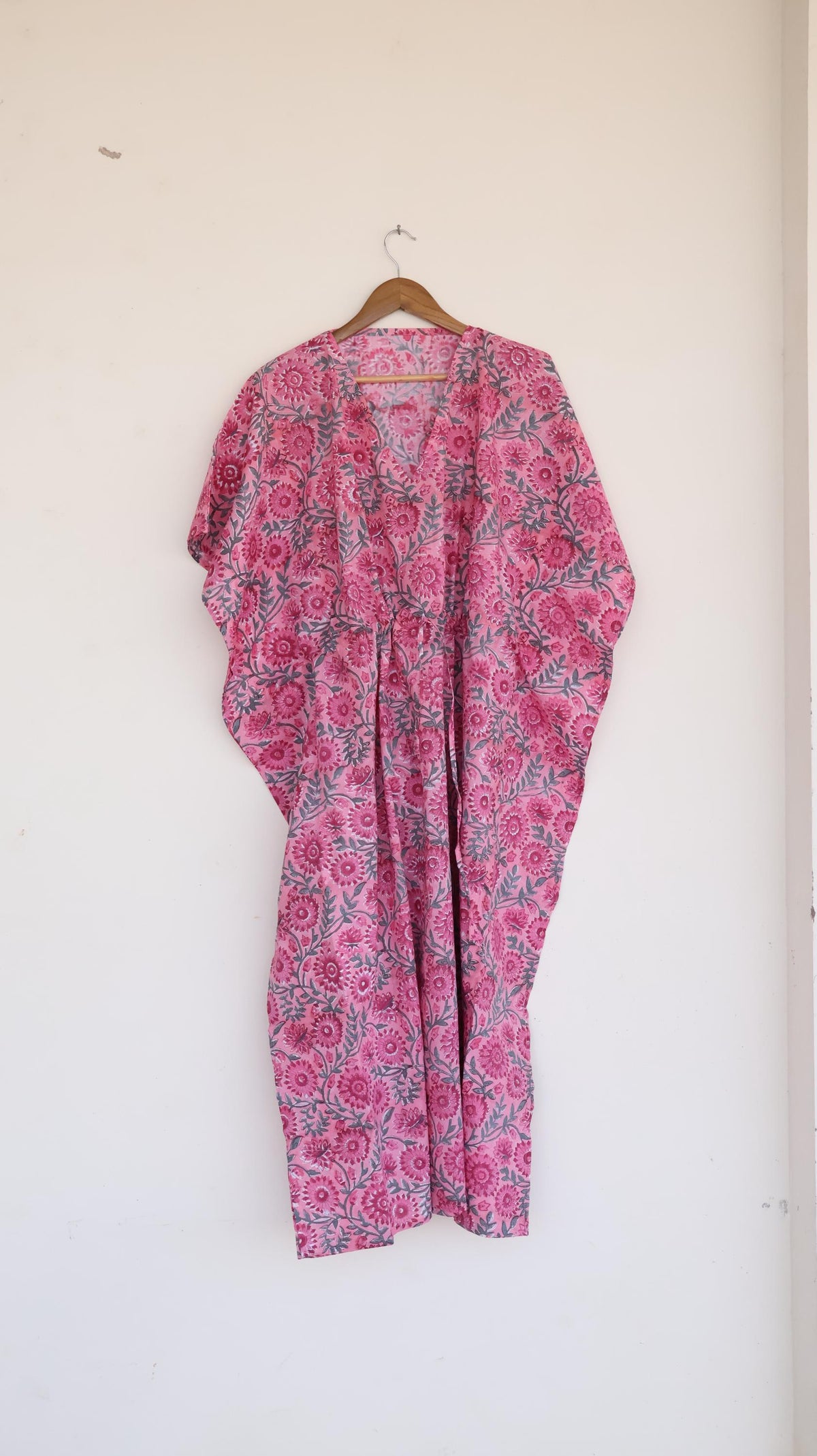 Ines Floral Cotton Kaftan Maxi Dress — view 2
