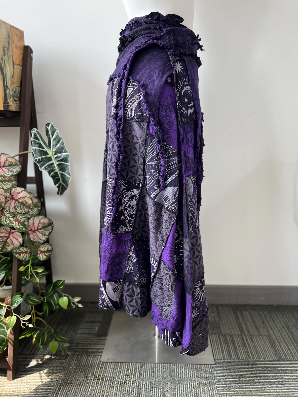 Cleo Navy Cotton Wrap Maxi Skirt — view 5