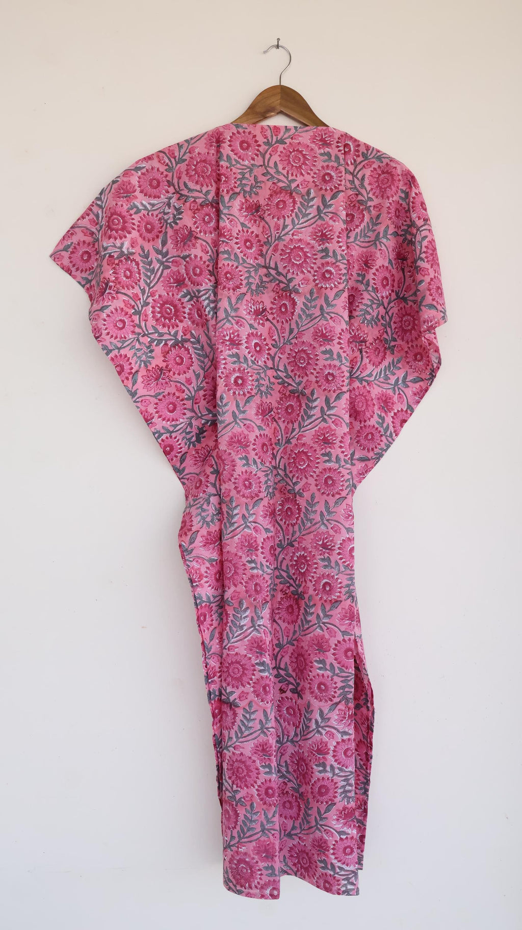 Ines Floral Cotton Kaftan Maxi Dress — view 4
