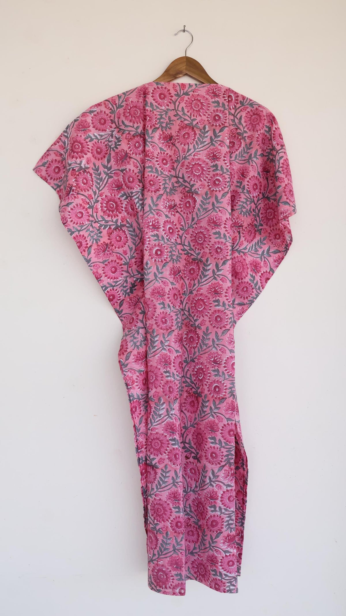 Ines Floral Cotton Kaftan Maxi Dress — view 4