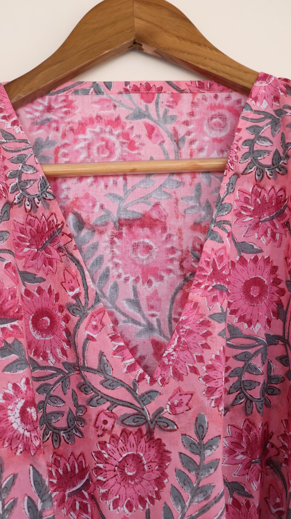 Ines Floral Cotton Kaftan Maxi Dress — view 3