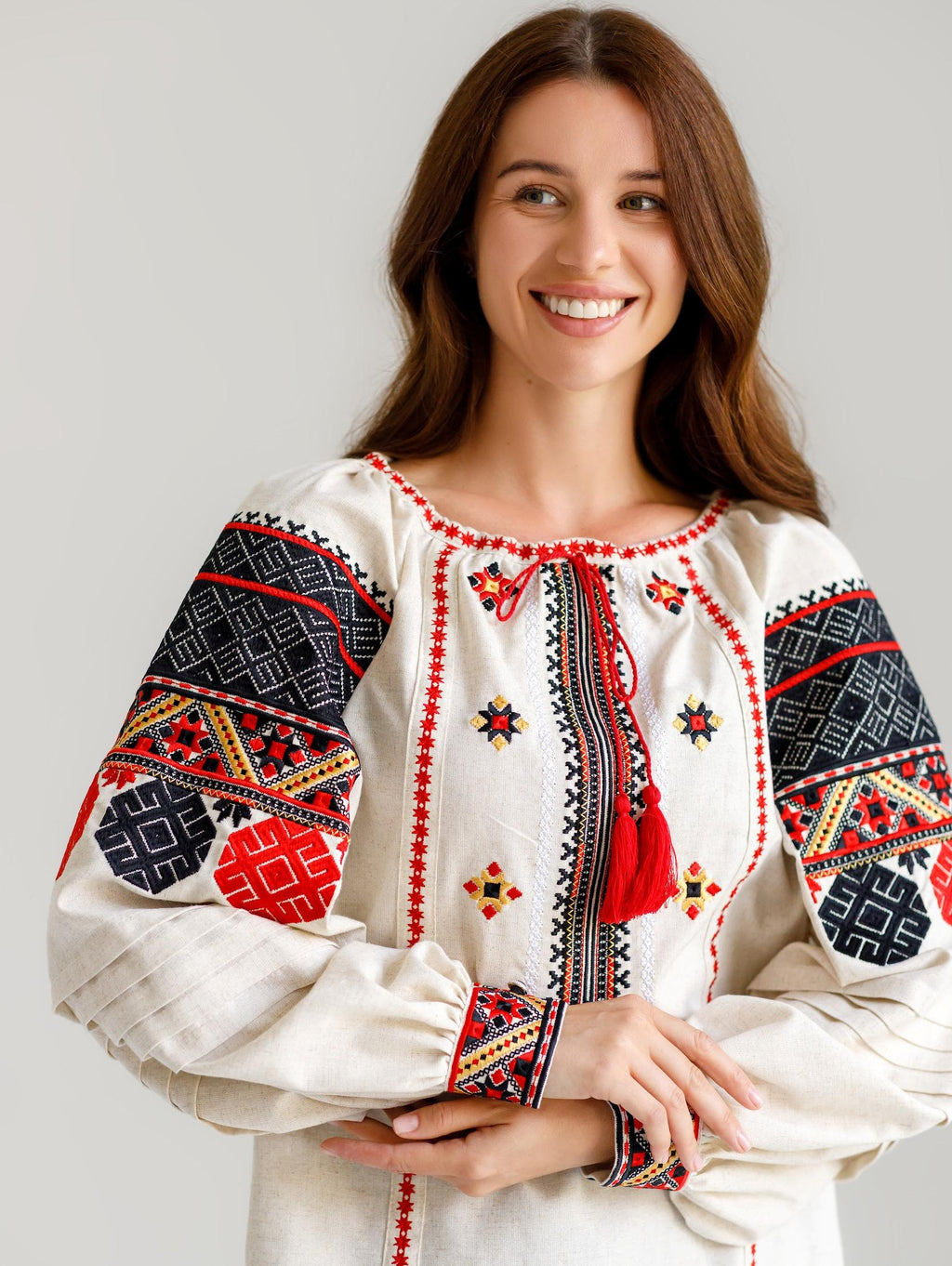 Grace Beige Linen Blouse — view 5