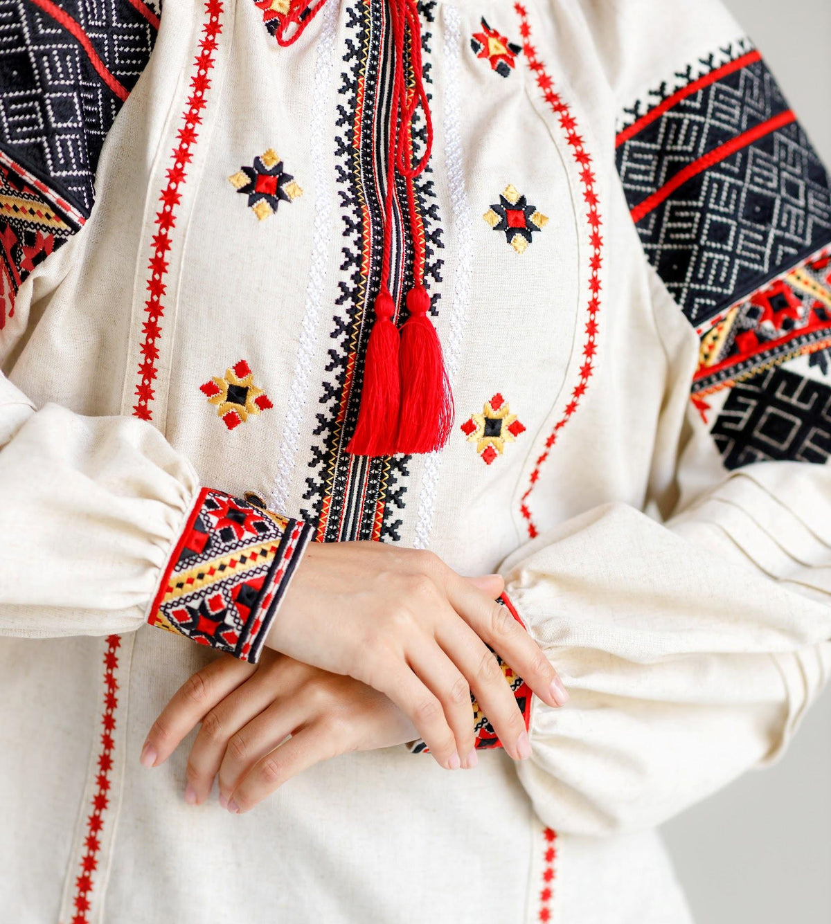 Grace Beige Linen Blouse — view 3