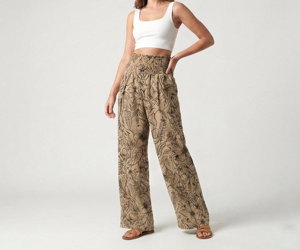 Dahlia Botanical Linen Pants — view 2