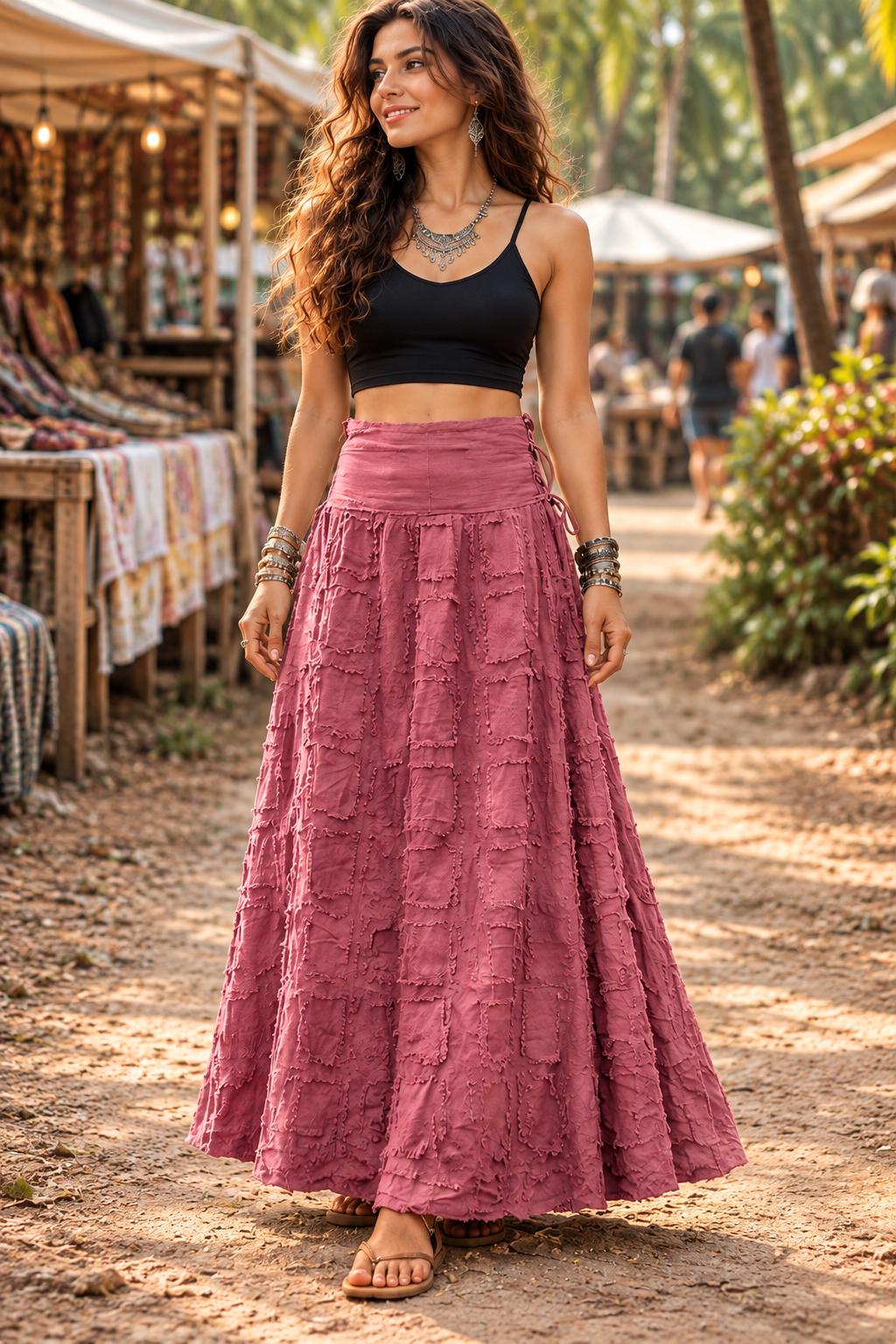 Romy Olive Wrap Maxi Skirt — view 2