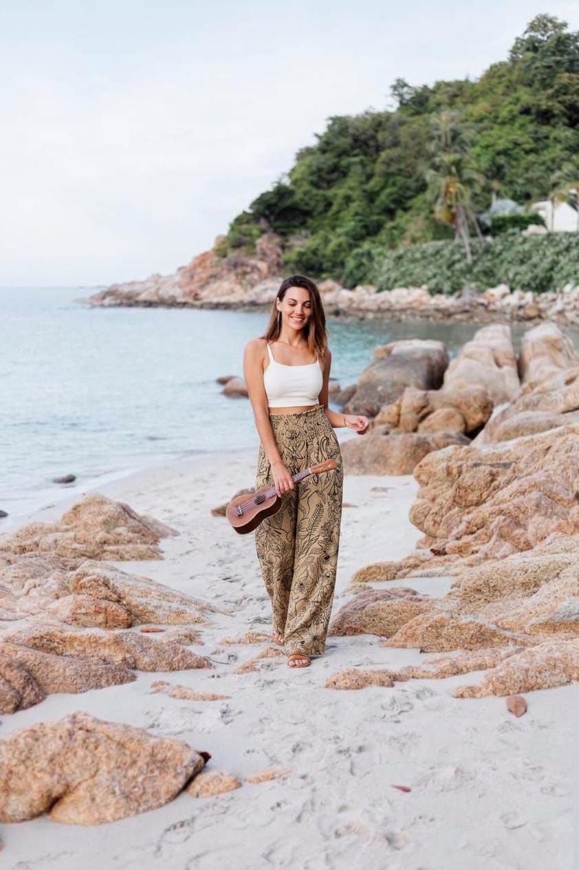 Dahlia Botanical Linen Pants — view 6